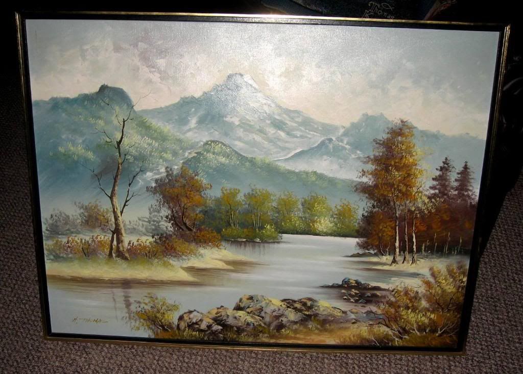 Oil on Canvas by H. Thomas Gorgeous Scenic Painting photo 37.jpg