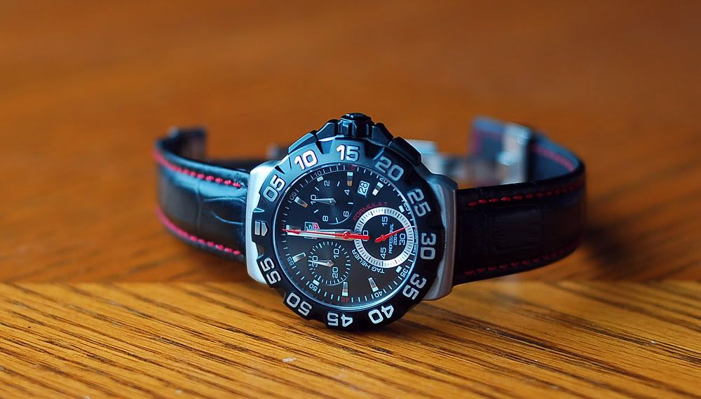 tag formula 1 leather strap