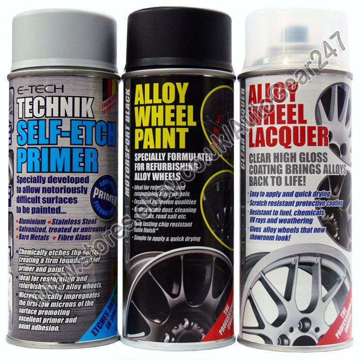 Car Black Alloy Wheel Spray Paint & High Gloss Lacquer Spray & Primer