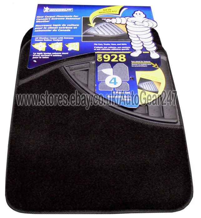 Michelin 4 Set Heavy Duty All Weather Car Black Rubber Luxury Thick
