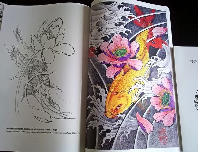 Wholesale China Rare Koi Tattoo Flash Books Magazine Manuscript 650x500px