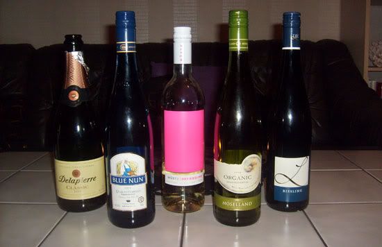5 bottles of wine