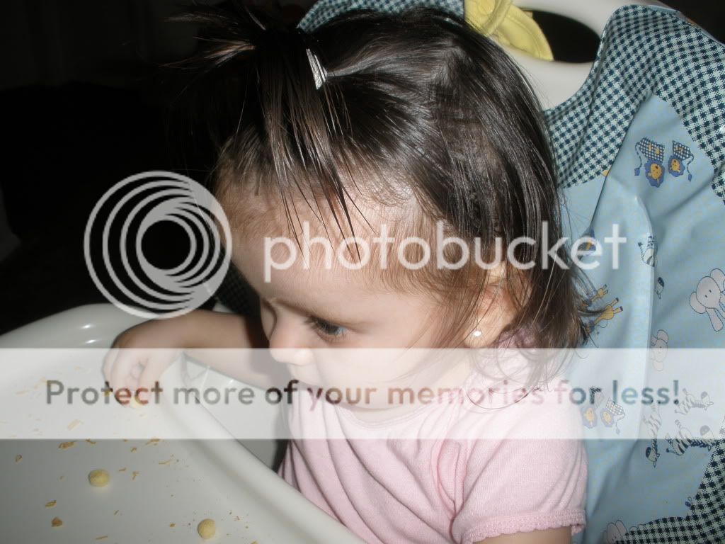 in her highchair