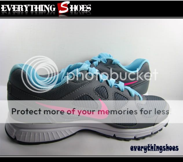 Nike Wmns Revolution MSL Metallic Grey Pink Blue Running Shoes 