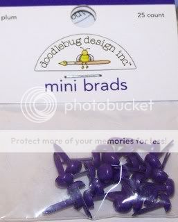 DOODLEBUG scrapbook craft mini brads PLUM PURPLE  