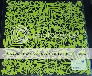 KI MEMORIES scrapbook DIECUT paper HULA ENVY lime green  