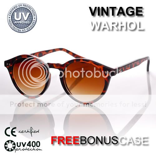Vintage Retro Round Spectacle Sunglasses 7055 Tortoise  