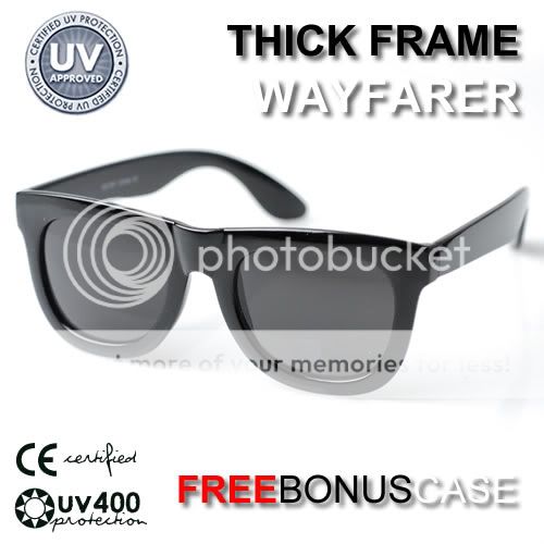 Super Trendy Thick Frame Wayfarer Sunglasses 8164 Black  