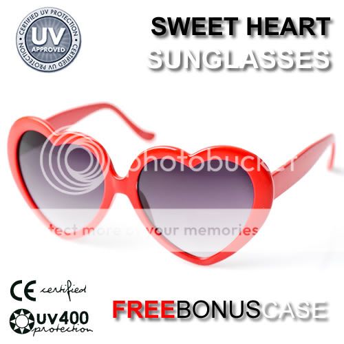 Sweet Heart Shape Love Valentine Sunglasses 8182 Red  